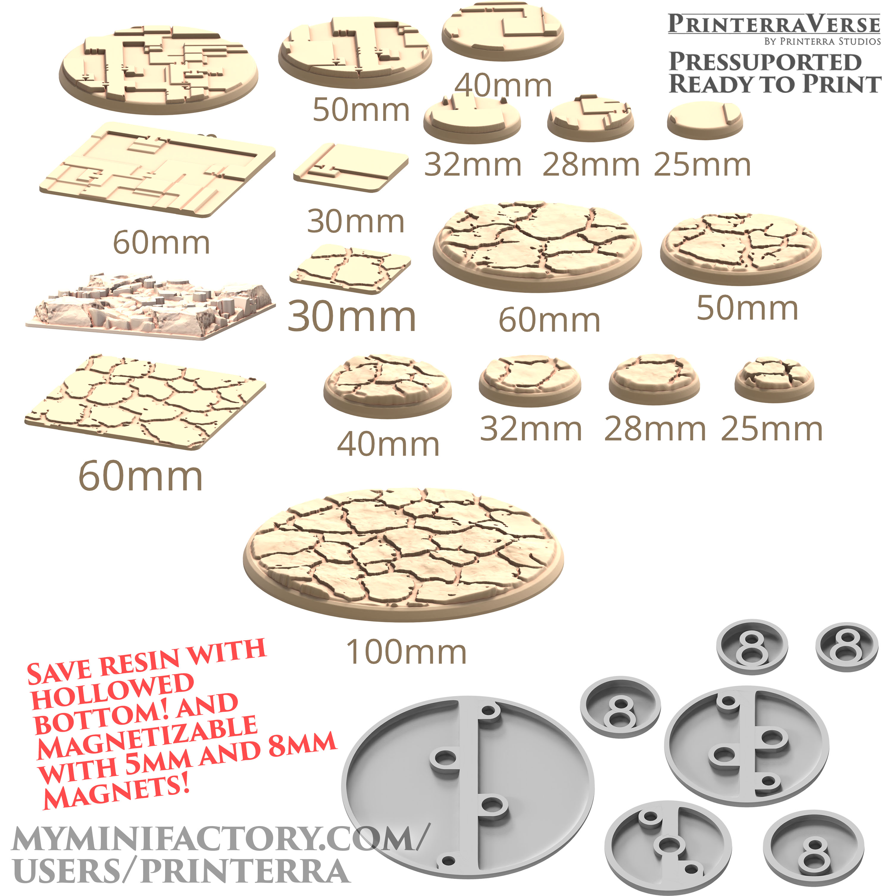 037 BASE square and round base for monster game Tech and Mud